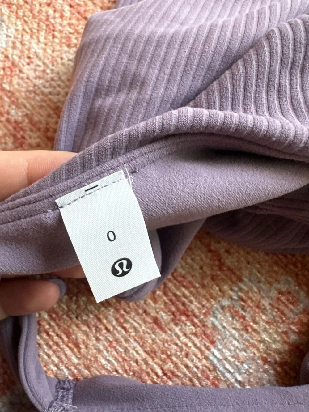 Lululemon Ribbed Nulu Asymmetrical Yoga Tank Top Purple Ash W1ERPS size 0